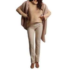 Anthropologie tan slacks with split seam legs